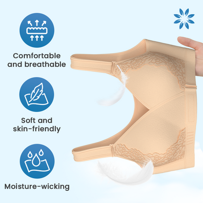 EaseWrap™ Front-Closure Wireless Comfort Bra – Adjustable Straps & Gentle Support