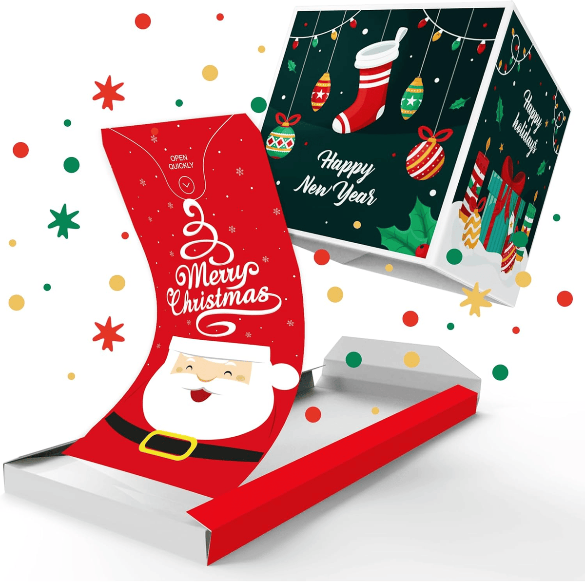 ✨Christmas Exploding Confetti Surprise Card – Pop-Up Joy in Every Envelope 🎄✨