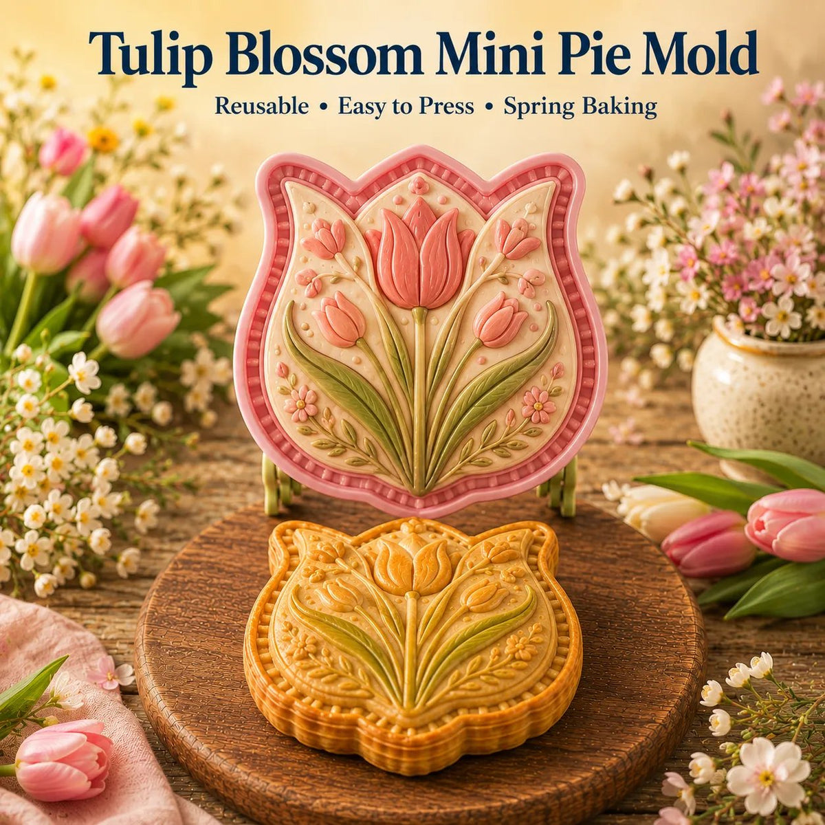 🎉⏳ Last Day 49% OFF – 🌸 8-Design Spring Garden Mini Pie Mold Collection | Reusable Embossed Molds for Shaping Detailed Bee, Butterfly, Ladybug, Sunflower, Cottage & More 🥧✨
