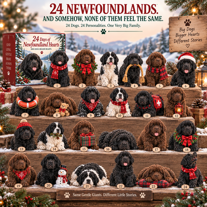 ❤️ 24 Days of Newfoundland Hearts – 24 Adorable Collectible Dog Figures & the Perfect Gift for Dog Lovers 🎁