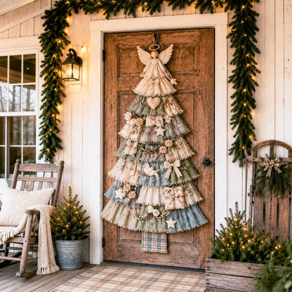 ⏳ Last Day 49% OFF – 🎄Beginner-Friendly DIY Oversized Patchwork Christmas Tree Door Hanging Kit  💕