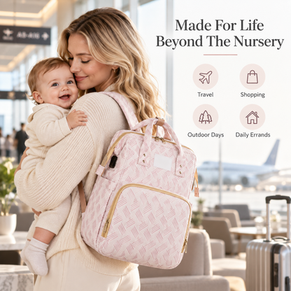 👶  2-in-1 Baby Diaper Bag Backpack – Fold-Out Care Space & Large Storage