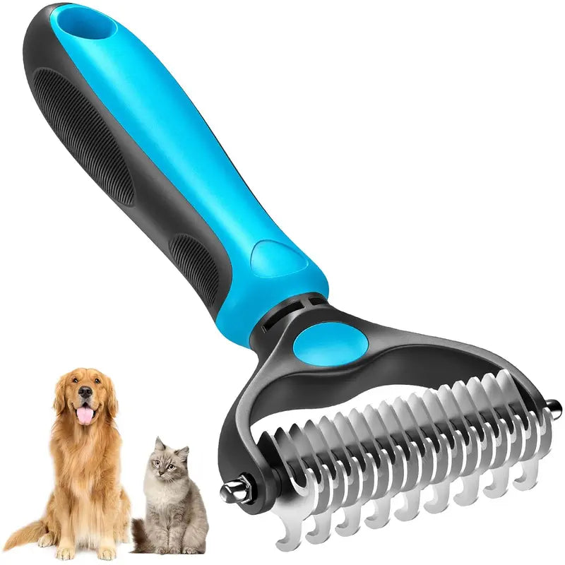 🐶FLASH SALE: 50% OFF! ✨2-in-1 Pet Grooming Brush – Deshed, Detangle & Smooth