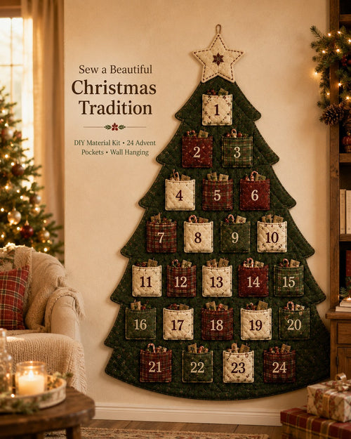 🔥Last Day 49% OFF - 🎄✨DIY 24-Pocket Fabric Christmas Advent Tree Kit