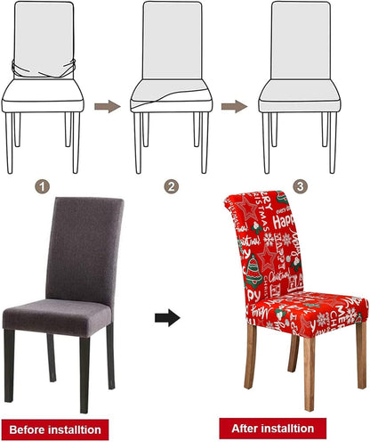 Instant Christmas Cheer: Premium Elastic Holiday Chair Covers