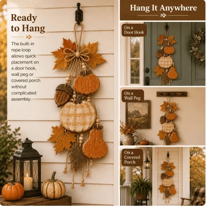 🎉Rustic Harvest WoodenDoor Hanger