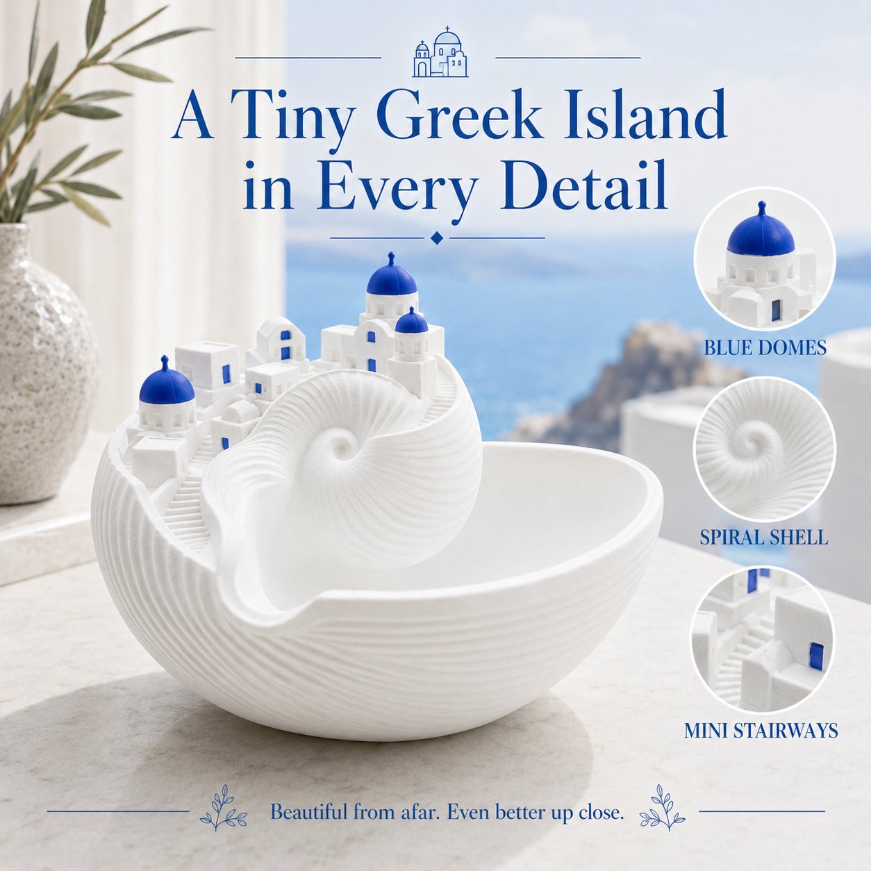 Santorini Seashell Catchall Bowl – Greek Island Miniature Jewelry & Key Dish