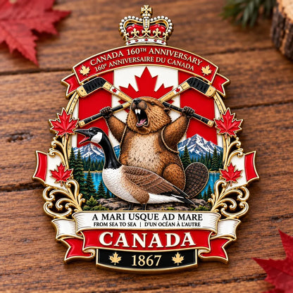 🍁 Canada 160th Anniversary “A Mari Usque Ad Mare” Tribute Badge | 3.5-Inch 3D Metal Enamel Keepsake 🇨🇦