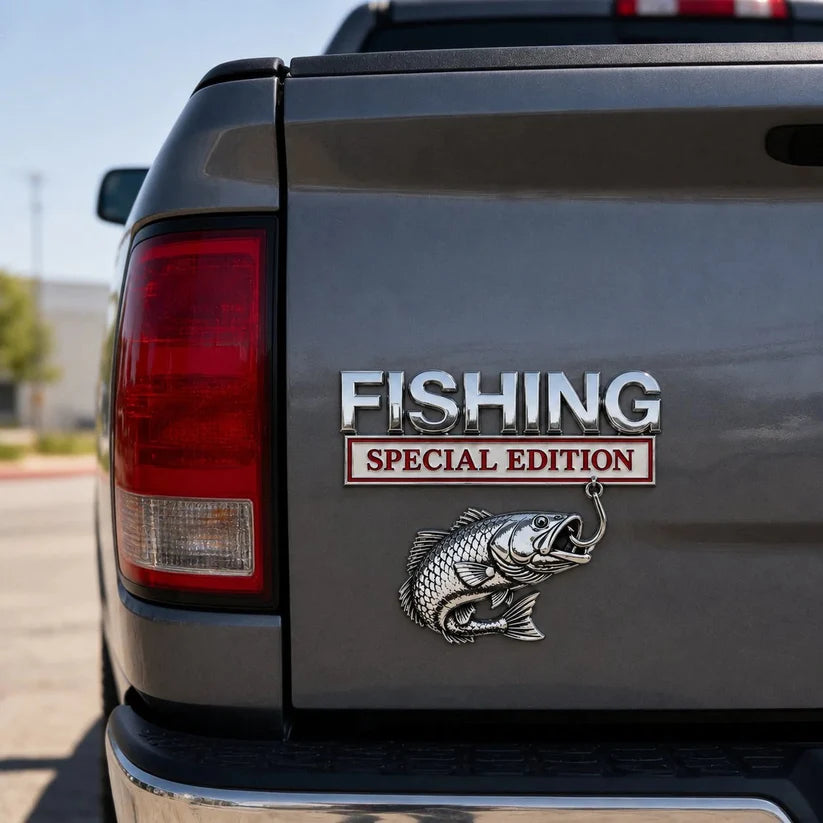 🎣 Fishing Special Edition Premium 3D Metal Vehicle Emblem Badge