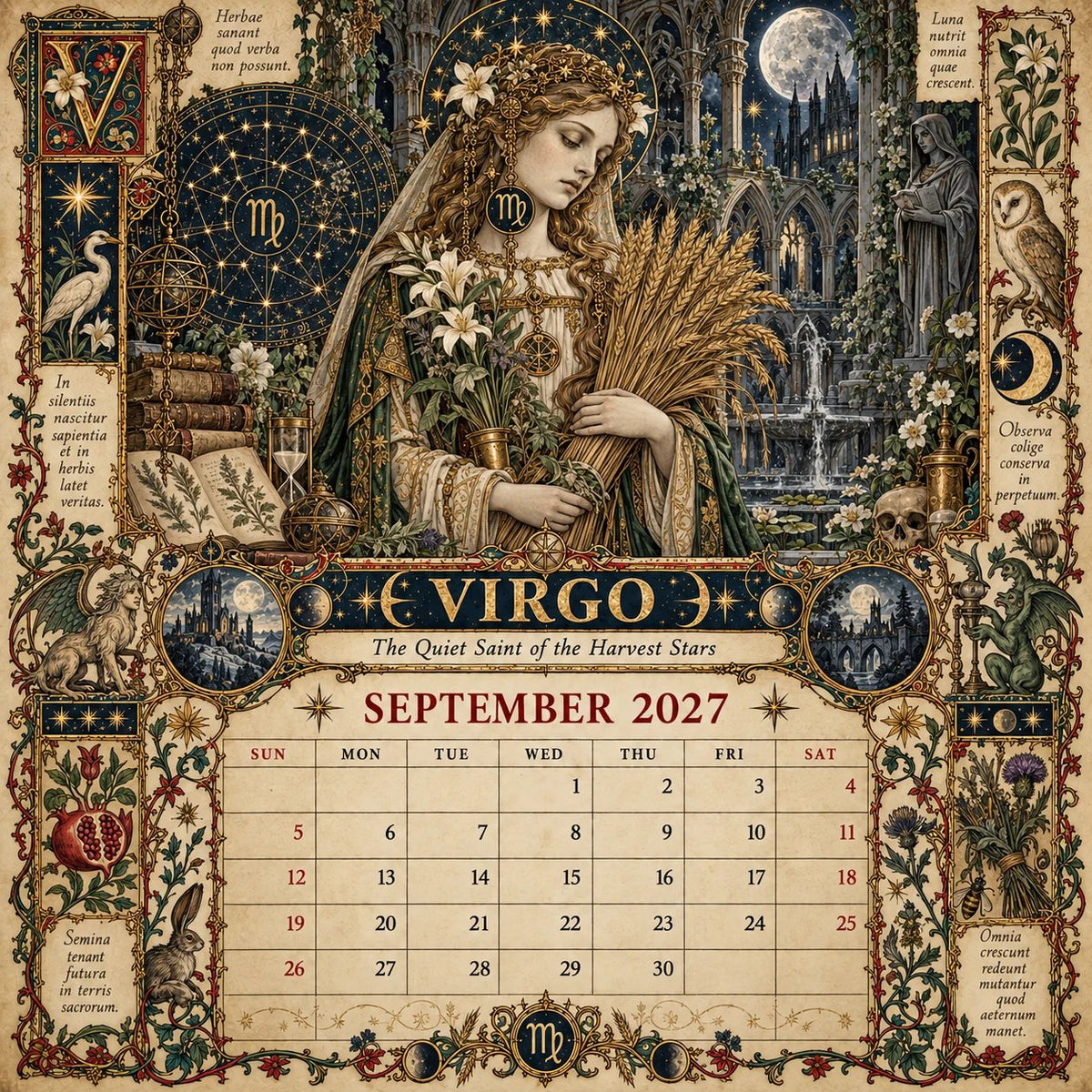📅✨2027 Zodiac Grimoire Calendar™ | 12 Signs, 12 Forbidden Chapters