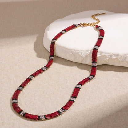 🐍 Serpent Statement Necklace – 18K Gold Plated Gothic Snake Pendant with Sparkling Crystals for Bold Elegance