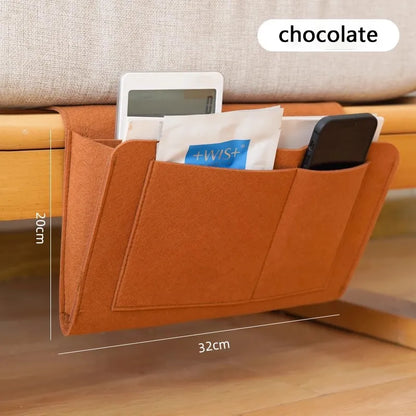 Bedside Caddy, 5 Pockets Felt Bedside Storage Organizer