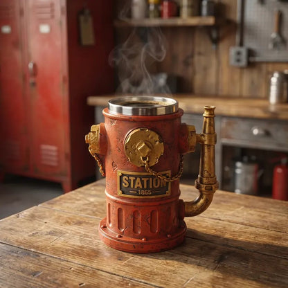 ⏳ Last Day 49% OFF – 🚒 Vintage Fire Hydrant Coffee Mug | Unique Firehouse-Inspired Design With Stainless Steel Liner & Pipe Handle For Firefighters, Collectors & Coffee Lovers ☕