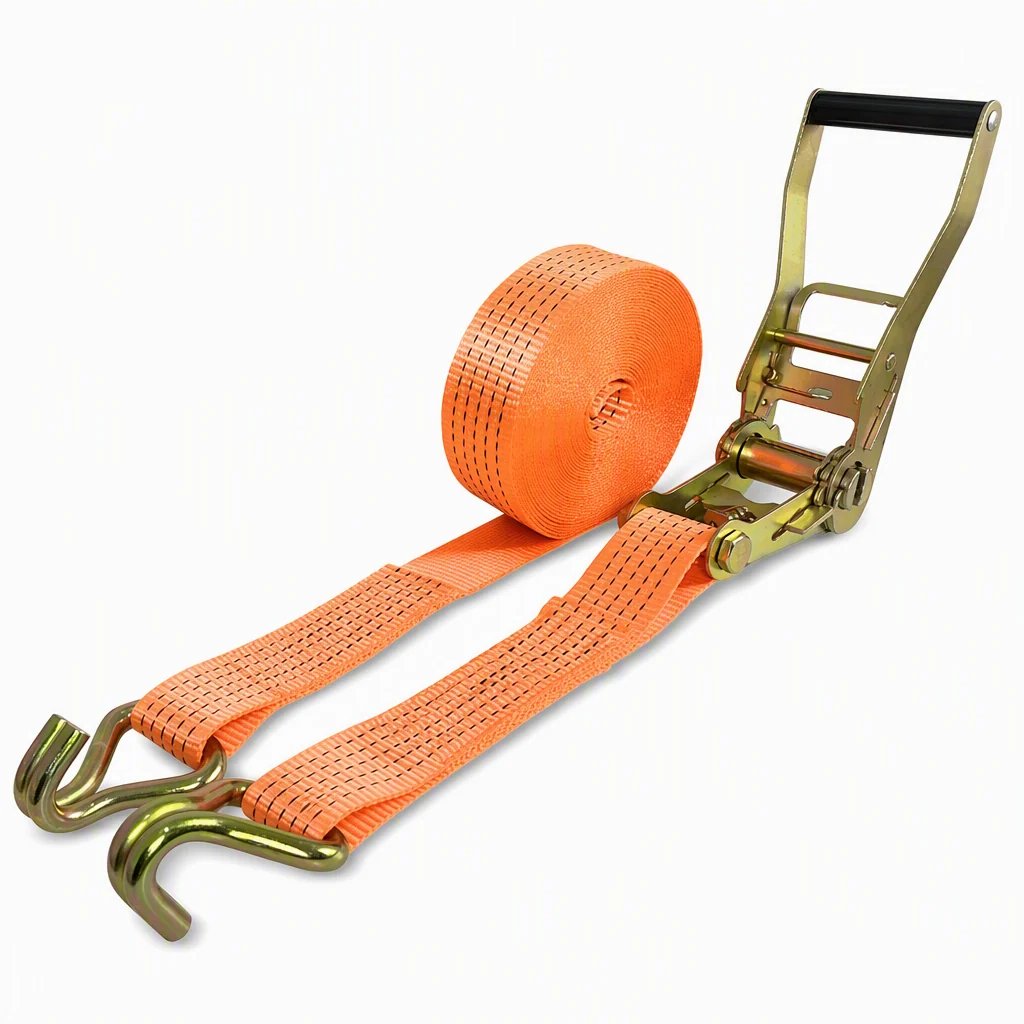 🚚💪 Heavy-Duty Ratchet Cargo Strap – Secure Double-Hook Tie Down for Cars, Trucks & Trailers