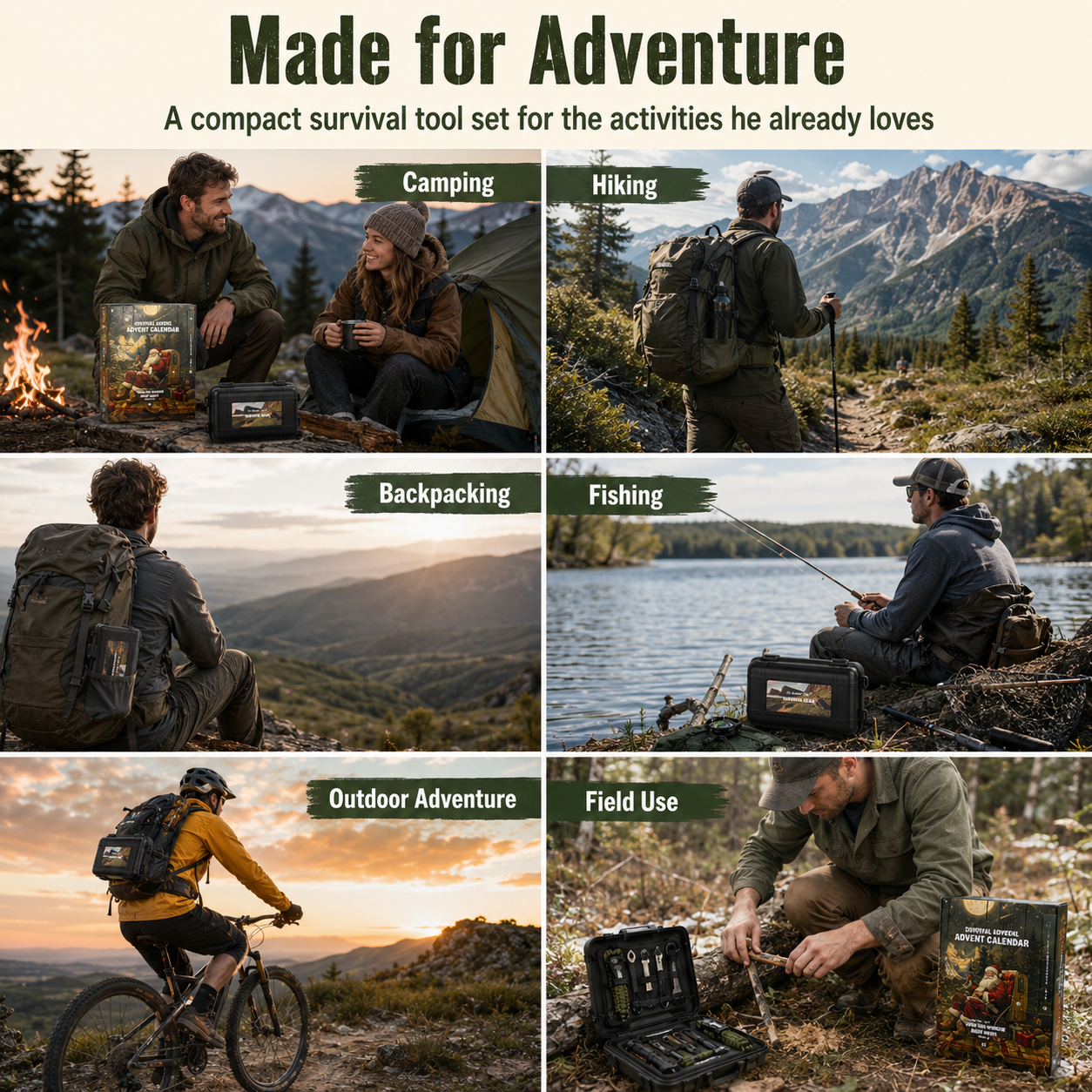 ⏰Limited time free shipping!🎄 2026 Men's Survival Advent Calendar