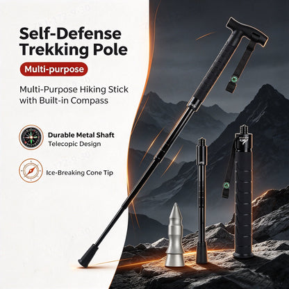 GS183 FOX Telescopic Hiking Trekking Pole with Self-Defense Baton