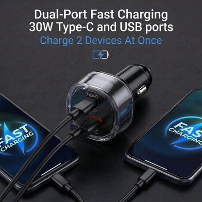 2-in-1 Compact Car Charger GPS Tracker Adapter