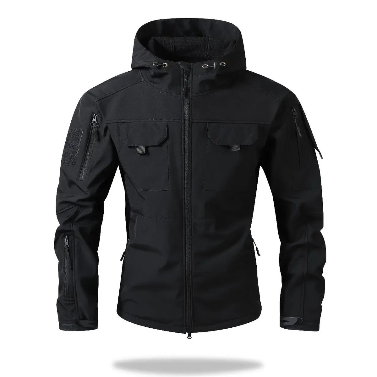 9 Pocket Tactical Hooded Jacket | Slim Fit Fleece Lined Outdoor Coat