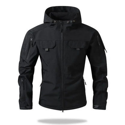 9 Pocket Tactical Hooded Jacket | Slim Fit Fleece Lined Outdoor Coat