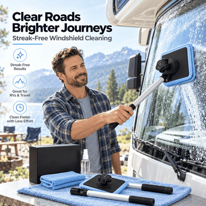 🧲 Dual-Magnet Car Windshield Cleaner ✨ Streak-Free Auto Window Cleaning Kit
