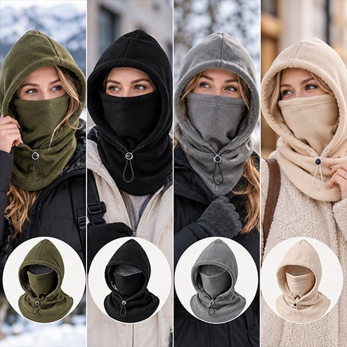 🔥🥶Fleece Double Layer Integrated Mask Hat