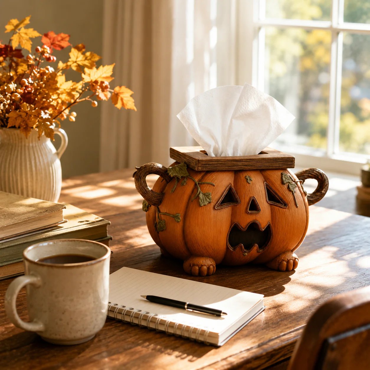 Whimsical Halloween Pumpkin Tissue Box Cover