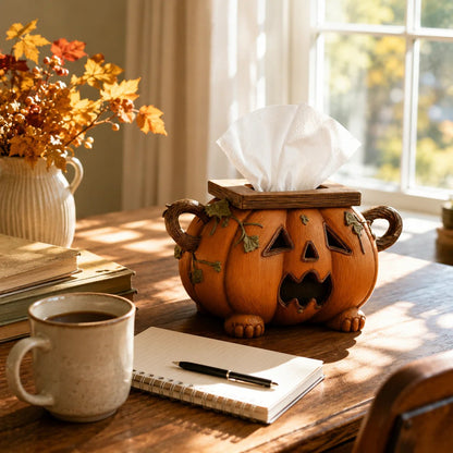 Whimsical Halloween Pumpkin Tissue Box Cover
