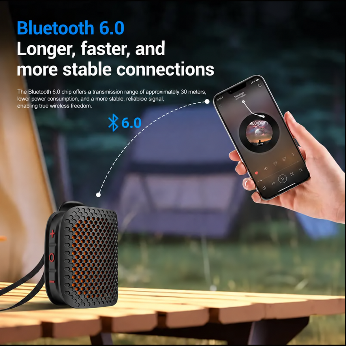 🔊 Portable Clip-On Bluetooth Speaker – Ultra-Light Wearable & IPX7 Waterproof