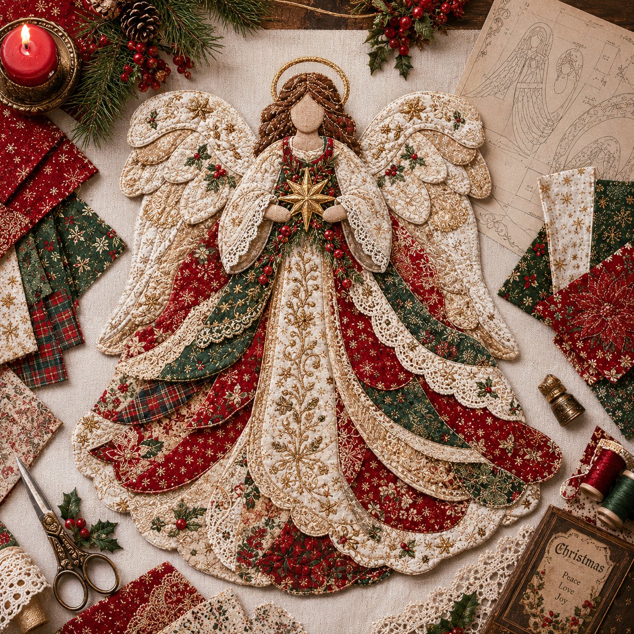 🔥LAST DAY 55% OFF - 🎄🎅Christmas Patchwork Fabric DIY Decor Kit
