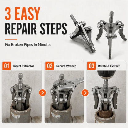 ⏰Universal 3-Jaw Broken Pipe Extractor for Hand Drills