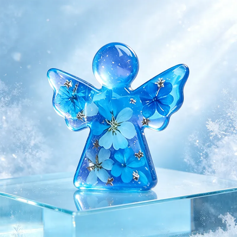 Forget Me Not Dried Flower Angel Keepsake - Timeless Gift for Remembrance, Comfort & Hope