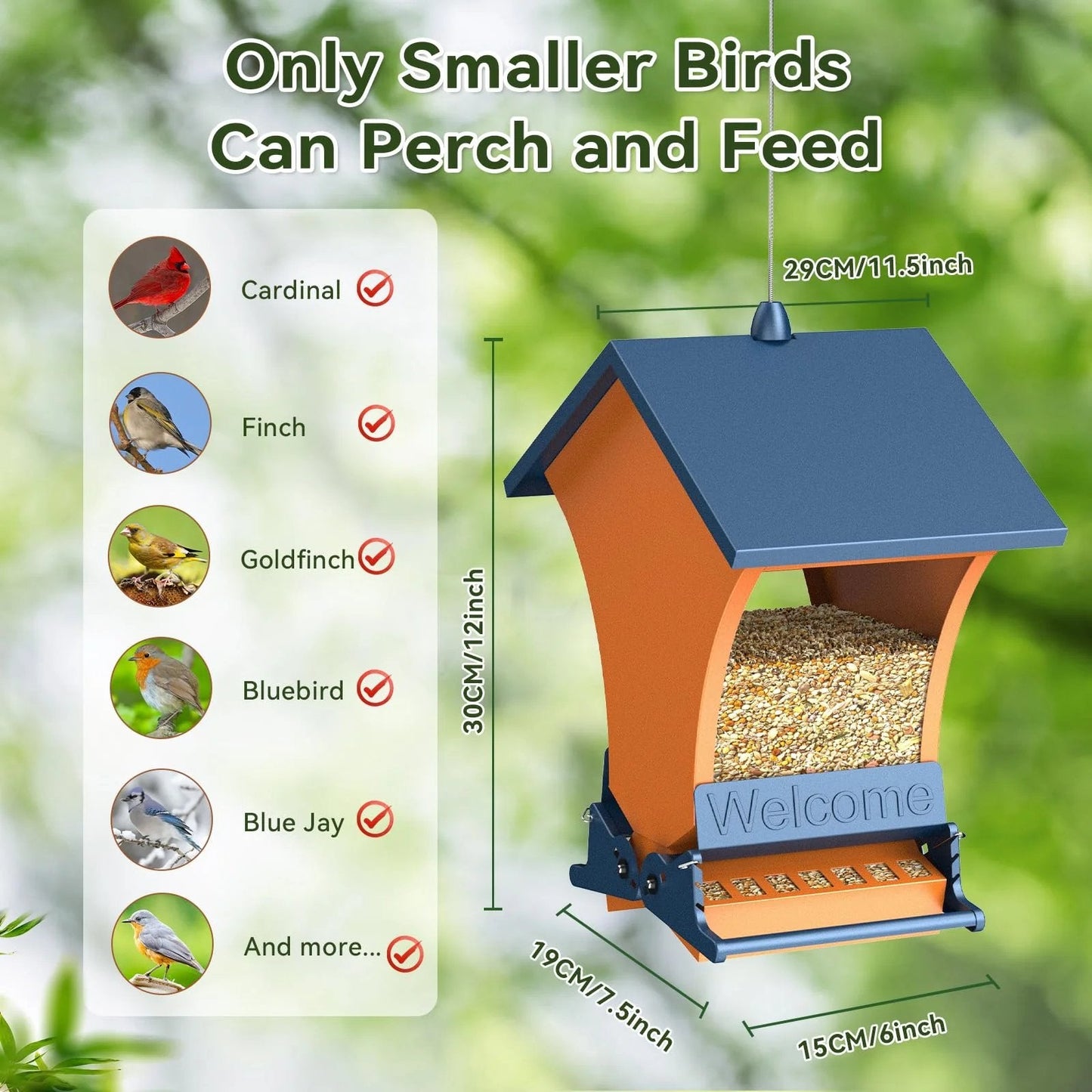 🐦 Squirrel Proof Bird Feeder – Outdoor Bird House for Garden Bird Watching & Yard Decoration