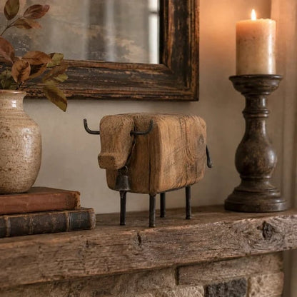 Vintage Distressed Sheep  Sculpture