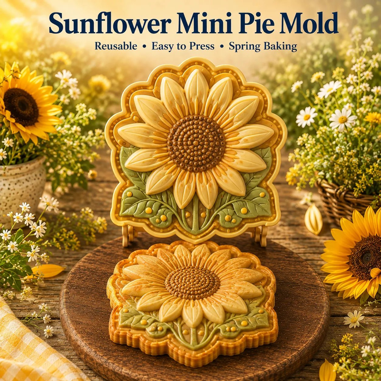 🎉⏳ Last Day 49% OFF – 🌸 8-Design Spring Garden Mini Pie Mold Collection | Reusable Embossed Molds for Shaping Detailed Bee, Butterfly, Ladybug, Sunflower, Cottage & More 🥧✨