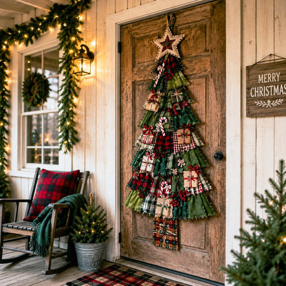 ⏳ Last Day 49% OFF – 🎄Beginner-Friendly DIY Oversized Patchwork Christmas Tree Door Hanging Kit  💕