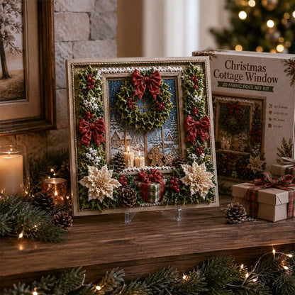 🔥 LAST DAY 49% OFF – 🎄🧵 Premium 3D Christmas Fabric Poke Art Kit | No-Sew Holiday Craft with Pre-Punched Board, Fabric Squares & Display Stand 🎅✨
