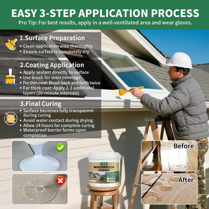 Transparent Waterproof Sealant, Self-Leveling Clear Coating