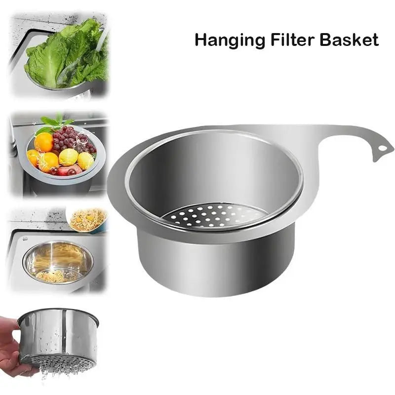 🔥 48% OFF 304 Stainless Steel Hanging Sink Strainer Basket – Rinse, Drain & Prep With Ease