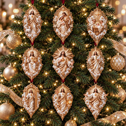 ✝️ Sacred Christmas Ornament Collection | 9 Faith-Inspired Designs with Sculptural Detail for Trees & Meaningful Gifts 🎄