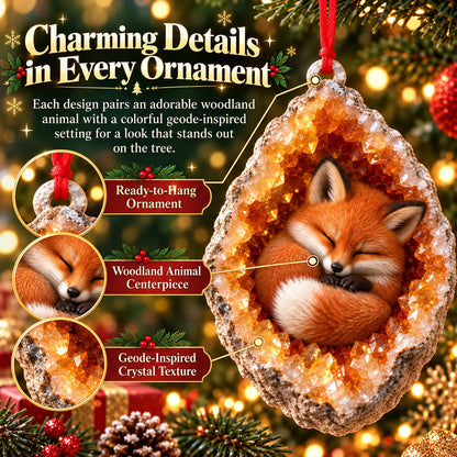 🎄 Woodland Geode Animal Ornaments | 10 Christmas Designs