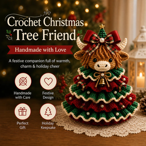 🔥🎄Crochet Animal Christmas Tree DIY Kit – Stitch a Little Christmas Magic（Material kit (not finished product)