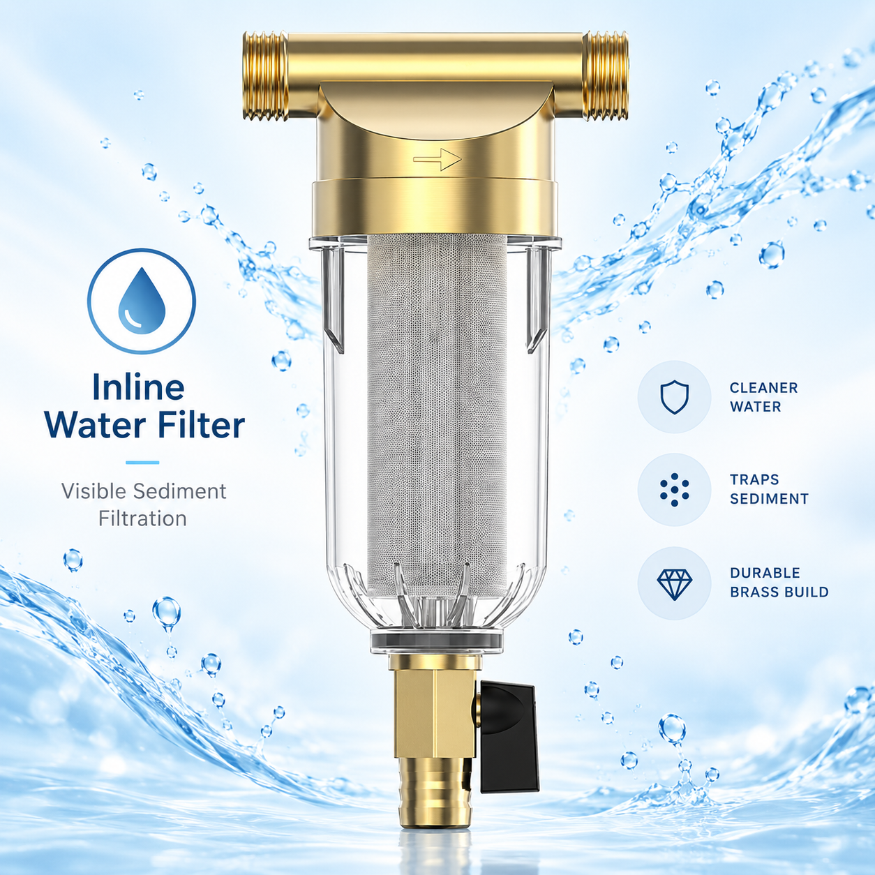 💧 50% OFF Today! Whole House Sediment Water Filter for Cleaner Plumbing & Fresher Daily Water
