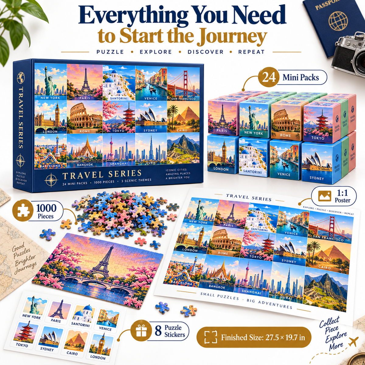 🌎 Travel the World One Puzzle at a Time – 🧩24 Mini Pack 1000-Piece Jigsaw Puzzle