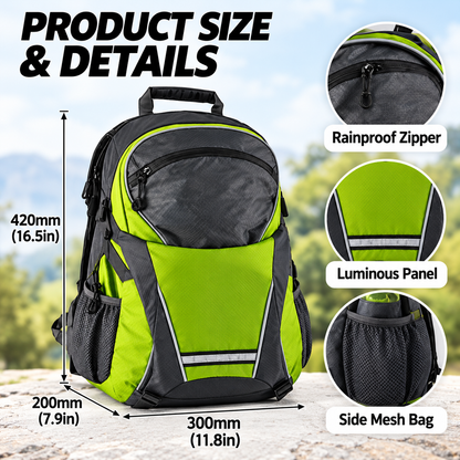 🚴 LED Turn Signal Cycling Backpack – Wireless Remote Control & Rear Safety Lights