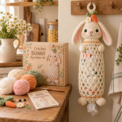 🔥 LAST DAY 49% OFF | 🧶🐾 Cottage Critter Keepers™ | Crochet Animal Bag Holder DIY Kit – 11 Designs
