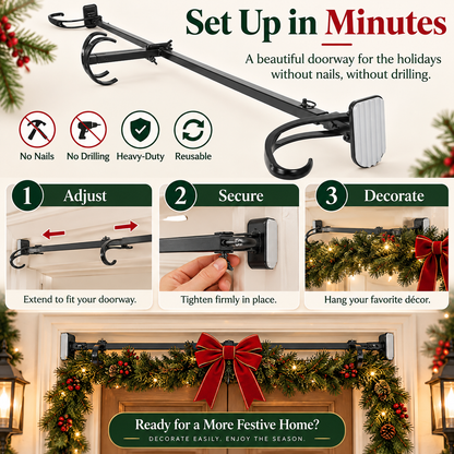 🎄Front Door Garland Hanger – Adjustable, Heavy-Duty Cast Iron Decor Holder