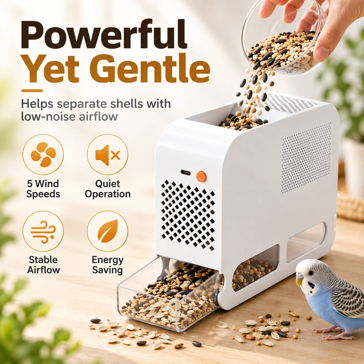 🔥Electric Bird Seed Sheller & Chaff Separator