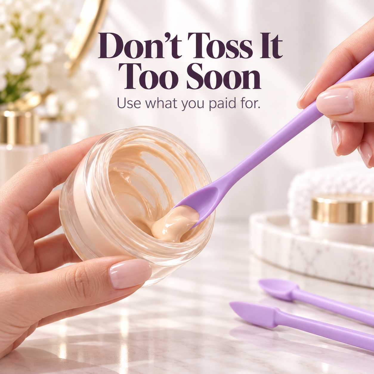 🧴 Slim Silicone Bottle Scraper & Spatula Set – Dual-Ended Cosmetic Jar Scooper ✨