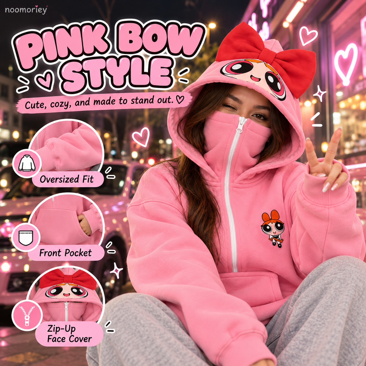 🔥Cozy Double-Hooded Half-Zip Sweatshirt
