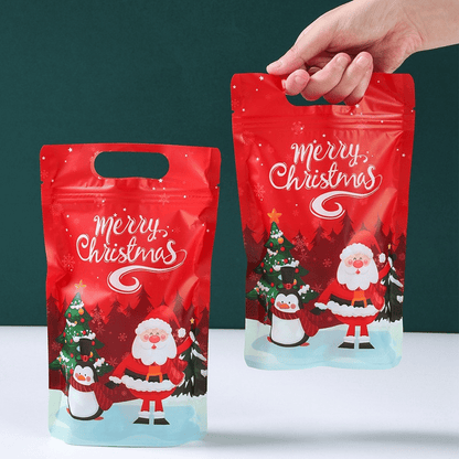 🎄Christmas Treat Bags, Kids Xmas Sealable Bags With Handle 10 PCS❄️